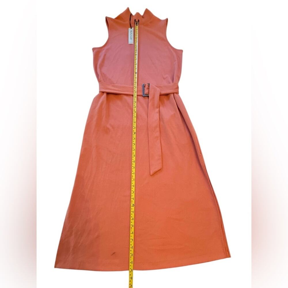 Prologue Calm Orange Sleeveless Mock-Neck Belted Dress with Pockets Size Small - Picture 12 of 16